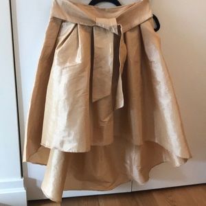 Tan (gold) skirt. Small. High low hem